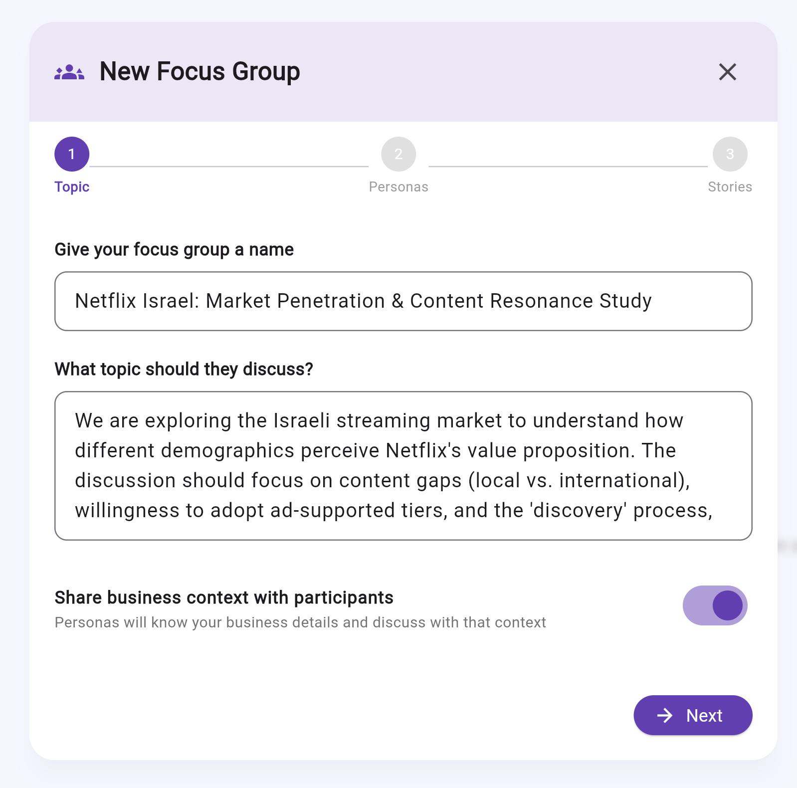 AI Focus Group Topic