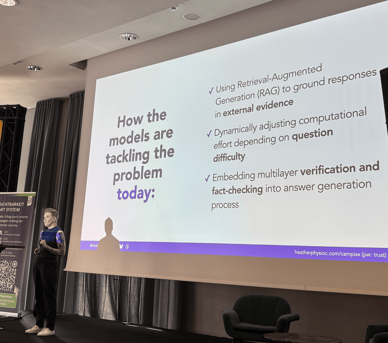 "From Sources to Signals: Trust as the Next Competitive Layer in AI Search", by Heather Physioc at Campixx 2026, Berlin.