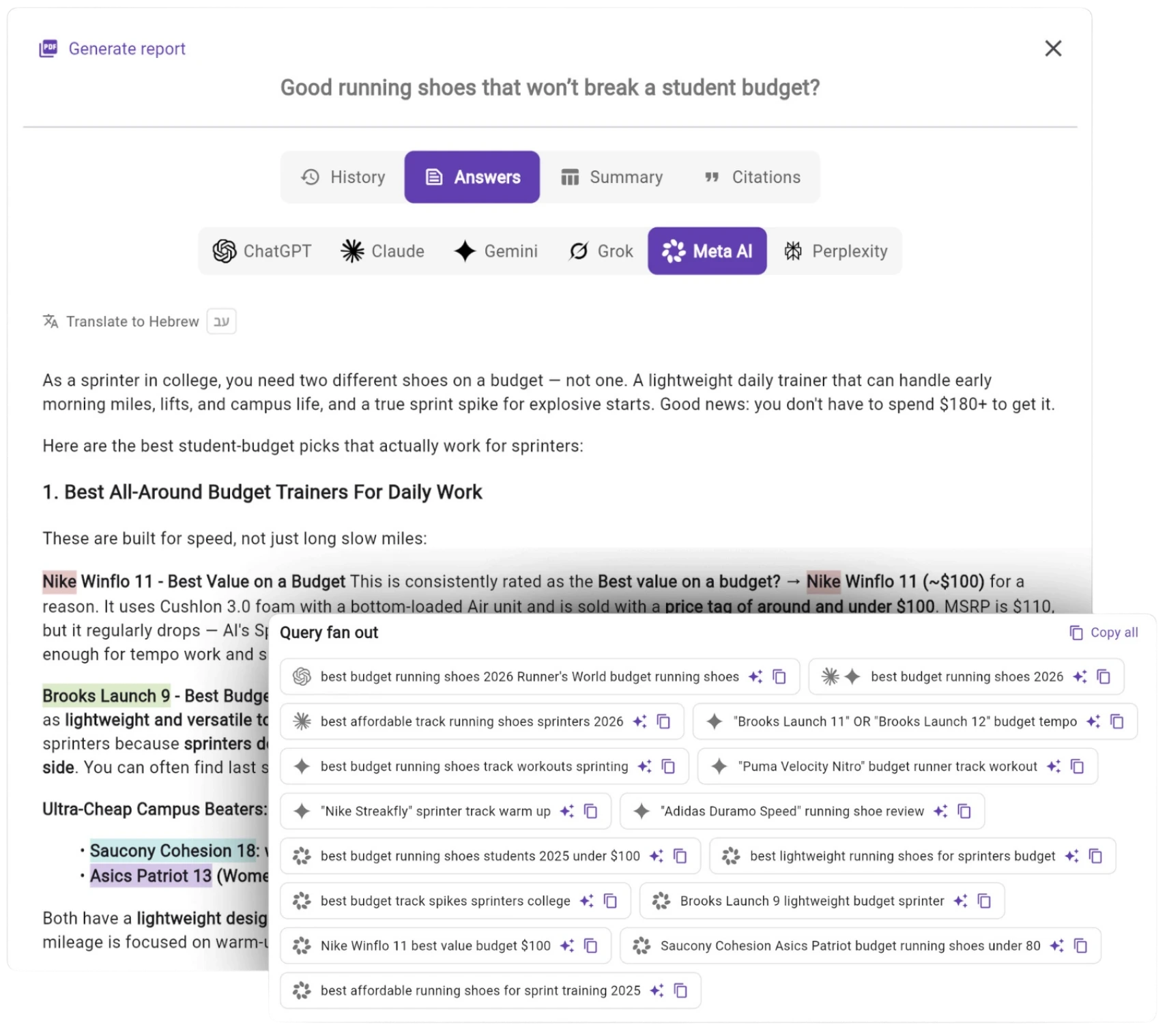AI Answers Analysis
